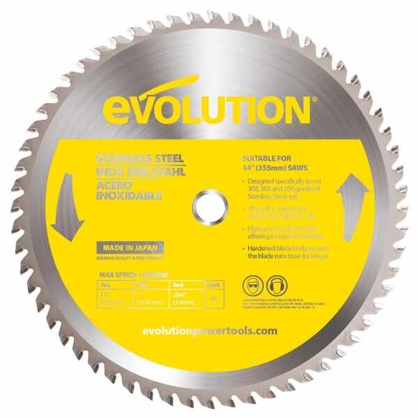 Disc pentru fierastrau circular, taiere inox Evolution 90BLADE-0521, O355 x 25.4 mm, 90 dinti
