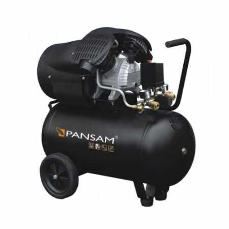 Compresor de aer PANSAM 50l, 8bar, 2 cilindrii, 412 l min