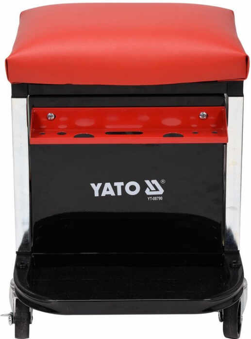 Taburet Service YATO, Cadru metal, 2 sertare si tava scule, 530x470x360 mm