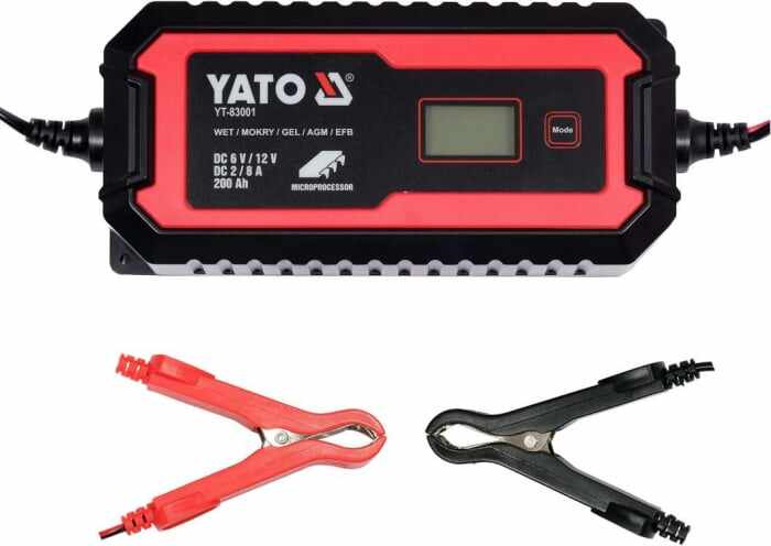 Redresor digital YATO display LCD 6V 2A, 12V 8A baterie 5 - 200A